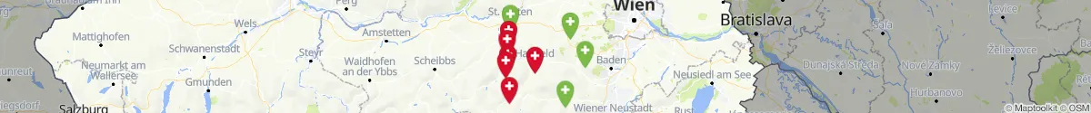 Kartenansicht für Apotheken-Notdienste in der Nähe von Hainfeld (Lilienfeld, Niederösterreich)
